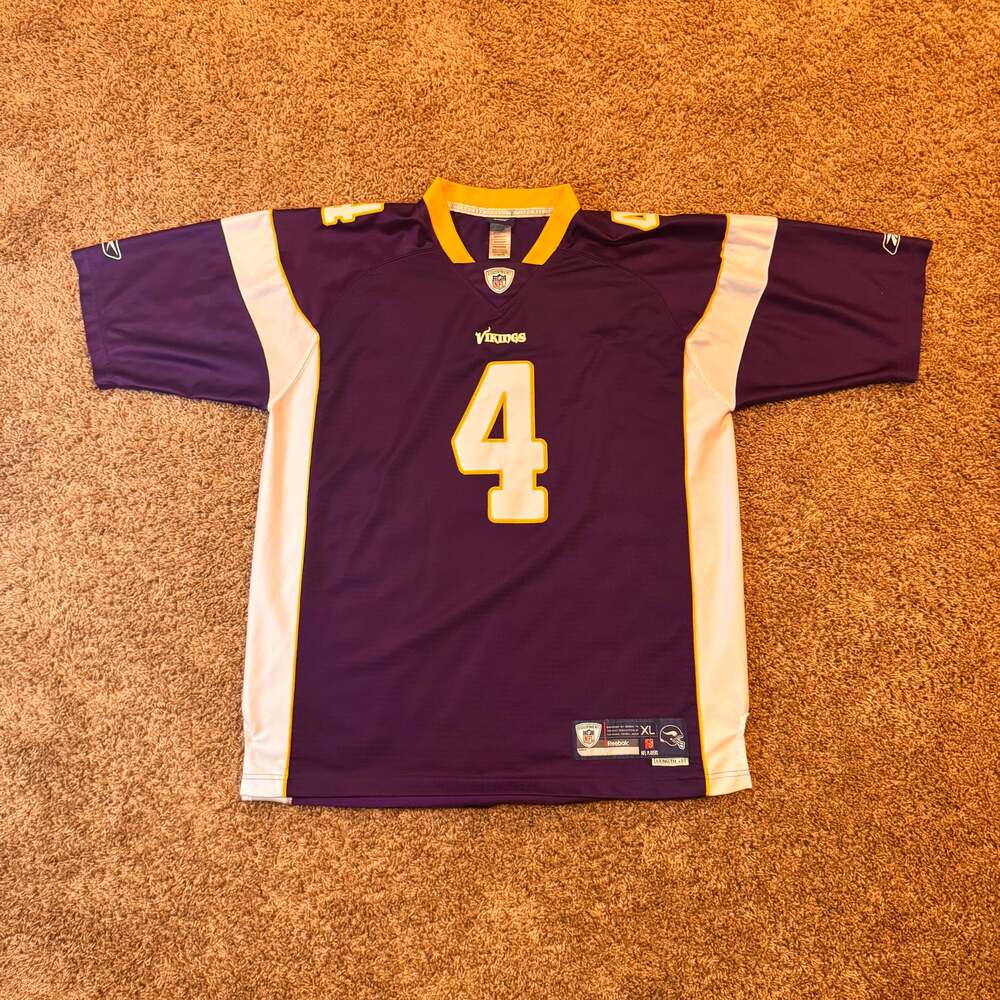 Reebok Minnesota Vikings NFL #4 Brett FAVRE Jersey Purple Size XL Football